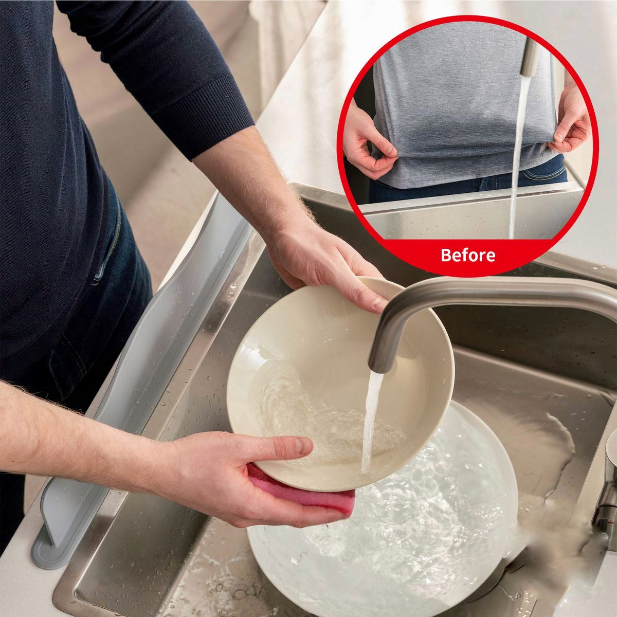 Kitchen sink splash guard