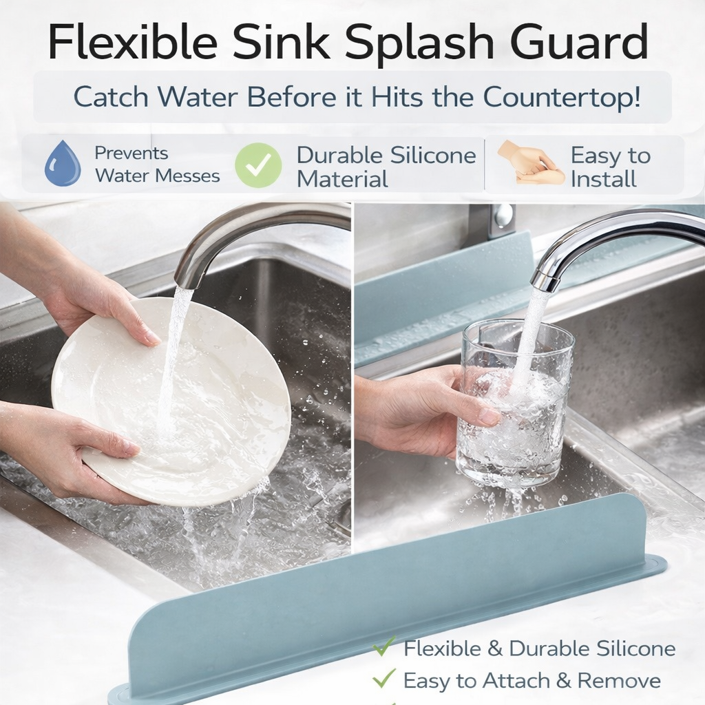 Kitchen sink splash guard