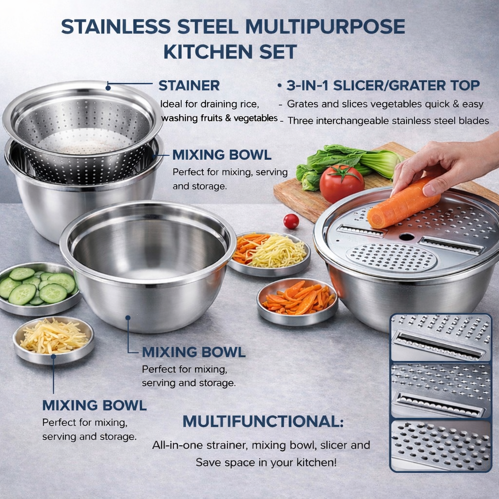 multi-purpose kitchen bowl set